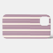 紫とベージュの五ストライプ色 Case-Mate iPhoneケース (裏面 (横))