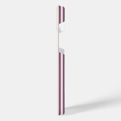 紫とベージュの五ストライプ色 iPhoneケース (左側面)