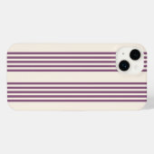 紫とベージュの五ストライプ色 iPhoneケース (裏面横)