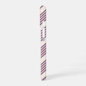 紫とベージュの五ストライプ色 iPhone 16ケース (左側面)