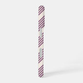 紫とベージュの五ストライプ色 iPhone 16ケース (右側面)