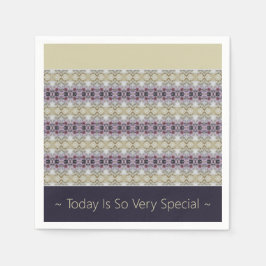 紫とベージュ スタンダードカクテルナプキン