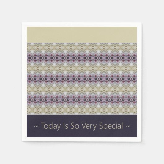 紫とベージュ スタンダードカクテルナプキン (正面)