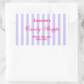 紫とホットピンクのキャンディーショップシール 長方形シール (バッグ)