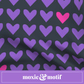 紫とホットピンクのハートとカラフルのストライプ クッション