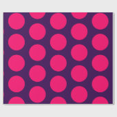 紫とホットピンクのポリックドット誕生日 ラッピングペーパー (フラット)