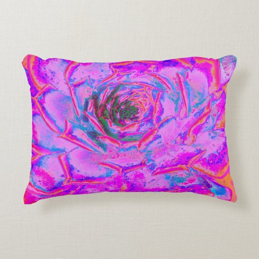 紫とマゼンタの多汁性セダムロゼット アクセントクッション (正面)