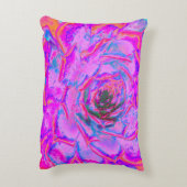 紫とマゼンタの多汁性セダムロゼット アクセントクッション (裏面(縦))