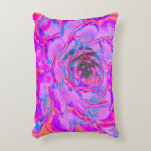 紫とマゼンタの多汁性セダムロゼット アクセントクッション (正面(垂直))