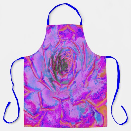紫とマゼンタの多汁性セダムロゼット エプロン (正面)