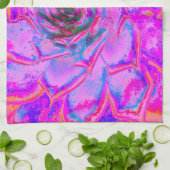 紫とマゼンタの多汁性セダムロゼット キッチンタオル (折り畳み)