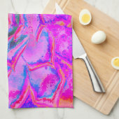 紫とマゼンタの多汁性セダムロゼット キッチンタオル (四つ折り)