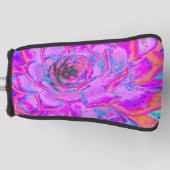 紫とマゼンタの多汁性セダムロゼット ゴルフヘッドカバー (正面)