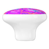 紫とマゼンタの多汁性セダムロゼット セラミックノブ (側面)