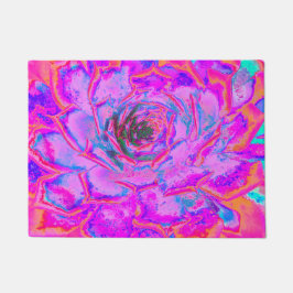 紫とマゼンタの多汁性セダムロゼット ドアマット