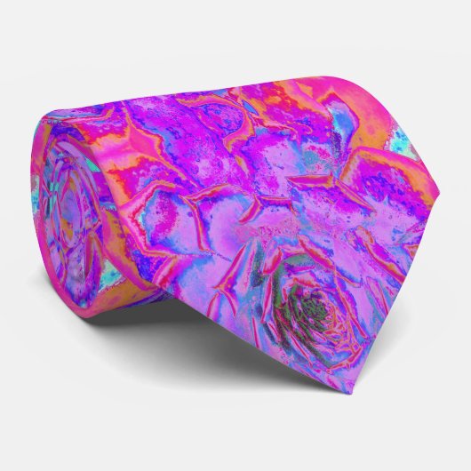 紫とマゼンタの多汁性セダムロゼット ネクタイ (ロール)
