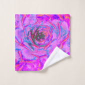 紫とマゼンタの多汁性セダムロゼット バスタオルセット (ウォッシュタオル)