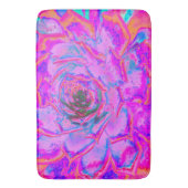 紫とマゼンタの多汁性セダムロゼット バスマット (正面縦)