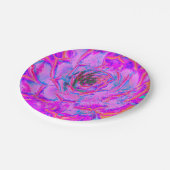 紫とマゼンタの多汁性セダムロゼット ペーパープレート (アングル)