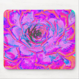 紫とマゼンタの多汁性セダムロゼット マウスパッド