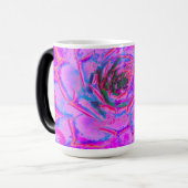紫とマゼンタの多汁性セダムロゼット モーフィングマグカップ (正面左)