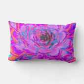 紫とマゼンタの多汁性セダムロゼット ランバークッション (裏面)