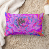 紫とマゼンタの多汁性セダムロゼット ランバークッション (ブランケット)