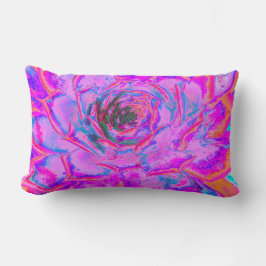 紫とマゼンタの多汁性セダムロゼット ランバークッション