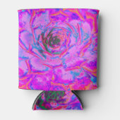 紫とマゼンタの多汁性セダムロゼット 缶クーラー (正面)