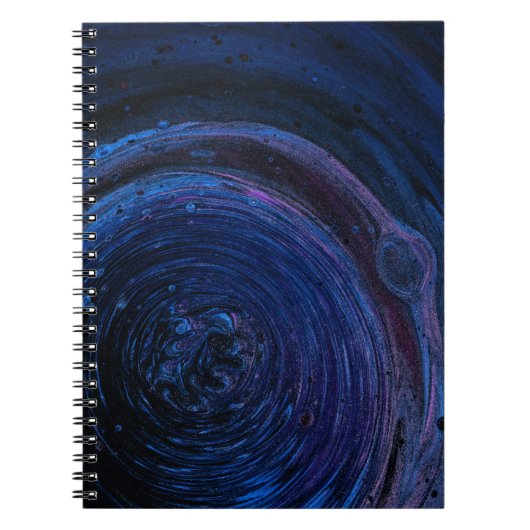 紫とマルーンの抽象芸術絵画ズ ノートブック (正面)