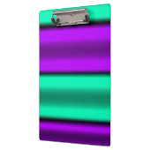 紫とミントの水平ストライプ クリップボード (左)