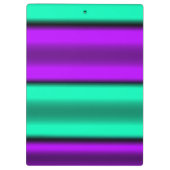 紫とミントの水平ストライプ クリップボード (裏面)