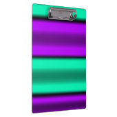 紫とミントの水平ストライプ クリップボード (右)