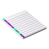 紫とミントの水平ストライプ ノートパッド (アングル)