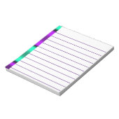 紫とミントの水平ストライプ ノートパッド (回転)