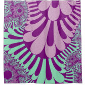 紫とミントグリーンループ シャワーカーテン (正面)