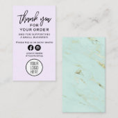 紫とミント大理石をご注文いただき、ありがとうございます 名刺 (正面/裏面)