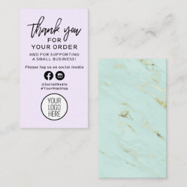 紫とミント大理石をご注文いただき、ありがとうございます 名刺
