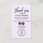 紫とミント大理石をご注文いただき、ありがとうございます 名刺 (正面)