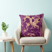 紫とモダン金ゴールドの大理石のパターン クッション (椅子)