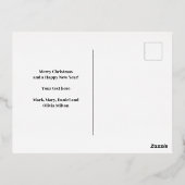 紫とモダン金ゴールド箔のクリスマスハガキ 箔シーズンポストカード (裏面)