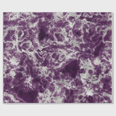 紫とモダン銀の大理石のパターン ラッピングペーパー (フラット)