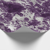 紫とモダン銀の大理石のパターン ラッピングペーパー (角)
