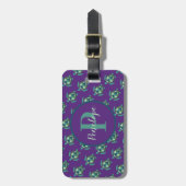 紫とモノグラムのウミガメの姿|過去記事 ラゲッジタグ (正面縦)