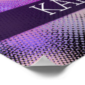 紫とモノグラムのハーフトーン体操選手 ポスター (角)