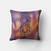 紫とモノグラムの金ゴールドきらめくスネークスキン クッション (裏面)