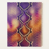 紫とモノグラムの金ゴールドきらめくスネークスキン プランナー手帳 (裏面)