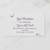 紫とライトグレーとポートレート写真華美 名刺 (裏面)