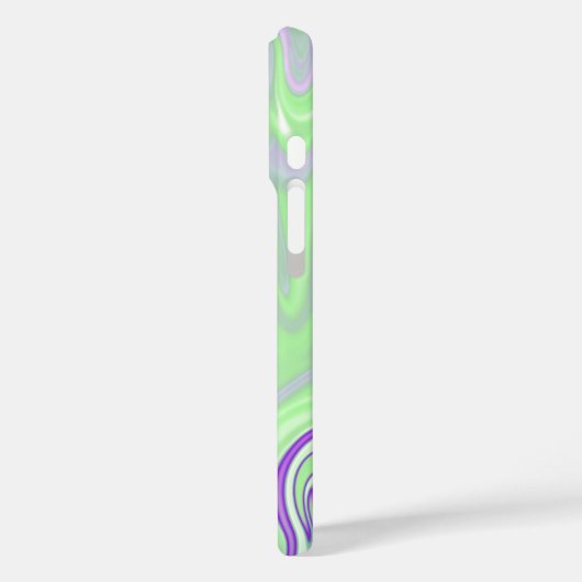 紫とライムの大理石抽象芸術 Case-Mate iPhoneケース (裏面 / 左)