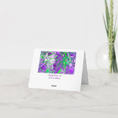 紫とライムグリーン大理石の流体アート ノートカード (裏面)